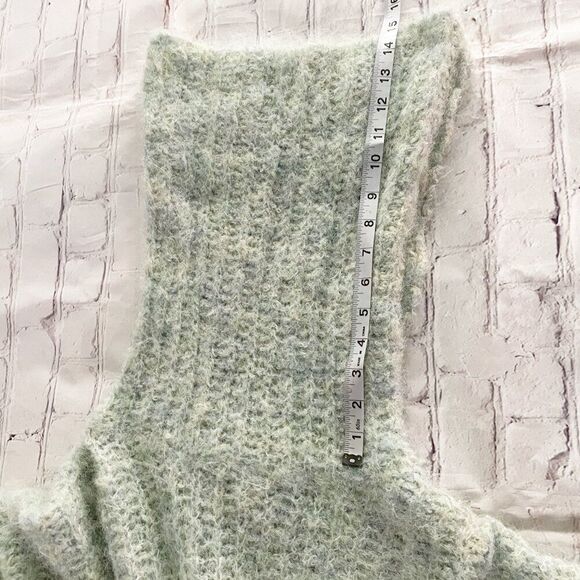 Anthropologie Cozy Knit Poncho in Light Green Mint Turtleneck SuperSoft OS - Picture 9 of 12